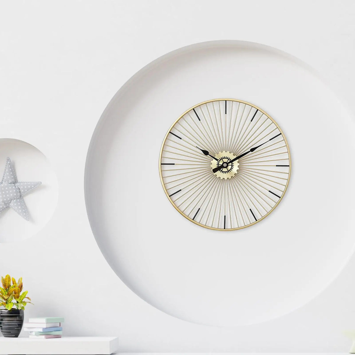 Wall Clock, Decorative Wall Clocks Circular Silent Sweep Wall Hanging Clocks for Restaurant Loft Porch Wall Decor Wedding Gift Quake