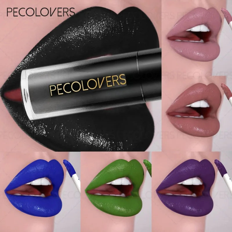 Black Tube Matte Lip Gloss, Multi-color Selection, Plump Lipstick, Non-drying, Waterproof and Long-lasting, Lip Cosmetics Quake