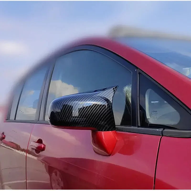 For Nissan Tiida Hatchback 2004-2010 Car Rearview Side Mirror Cover Wing Cap Sticker Exterior Door Rear View Case Trim Carbon Quake