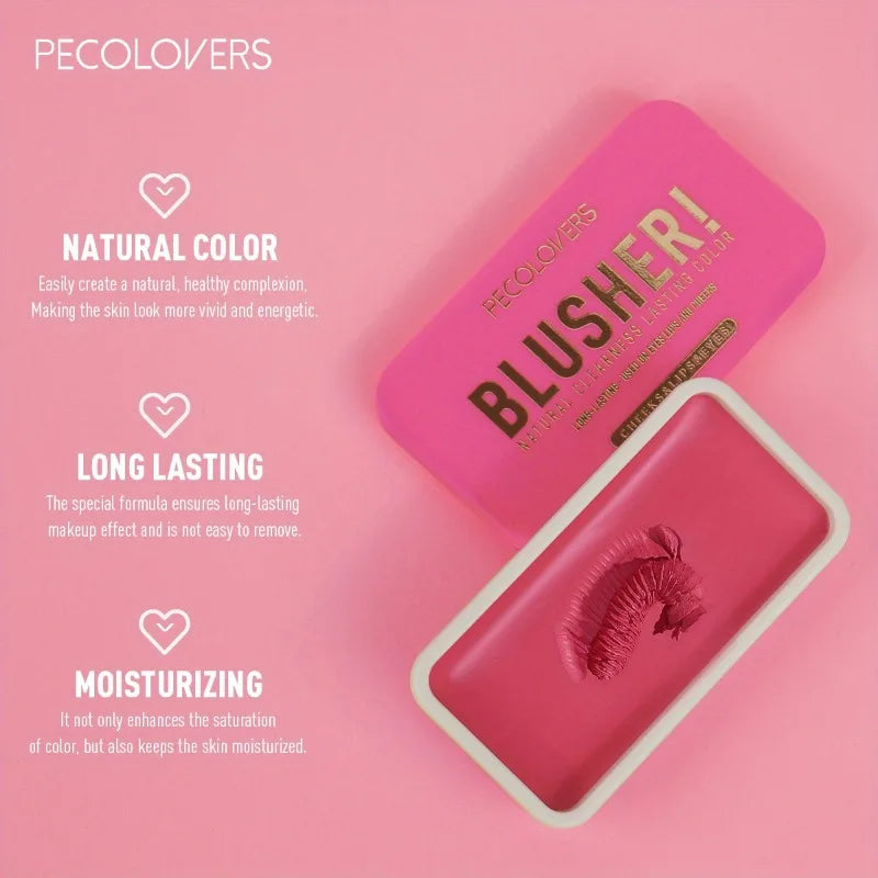 PECOLOVERS Waterproof Blush Cream - Long-Lasting, High Pigmentation for All Skin Tones, Natural Cheek & Face Rouge Quake