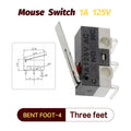 20/100/1000Pcs Micro Limit Switch Momentary Push Button Switch 1A 125V 3Pins SPDT Mouse Switch Quake BENT FOOT-4 1000PCS