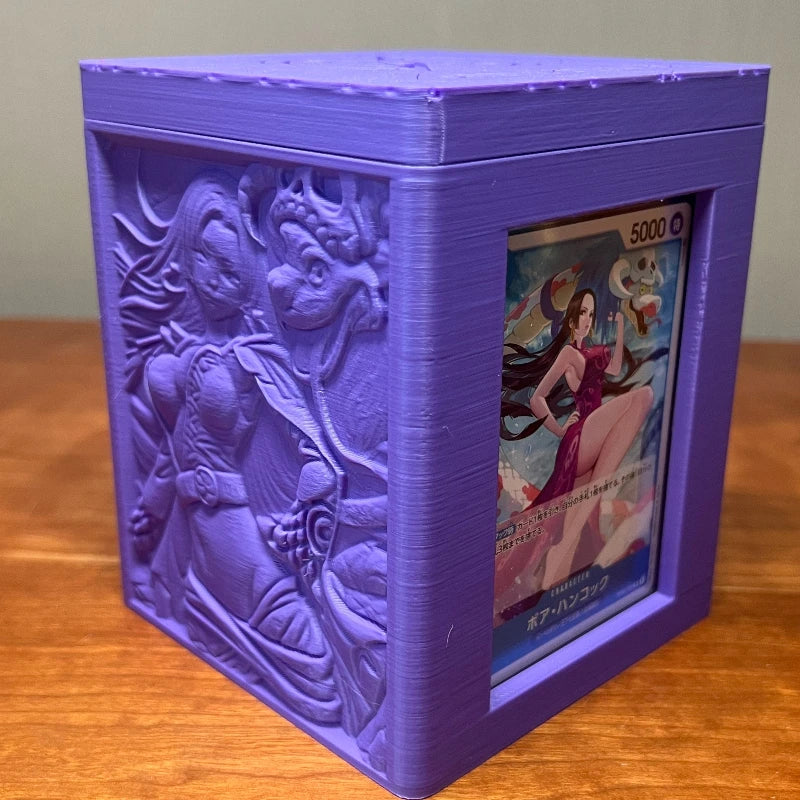 New 3D Printed Eco-friendly Resin One Piece Boa Hancock Deck Box Embossed Rise Up Desktop Ornament Card Storage Anime Gift Toy Quake