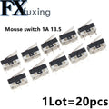 20PCS Limit Switch Push Button Switch 1A 125V AC Mouse Switch 3Pins Micro Switch Stalk Length 13.5mm Quake Default Title