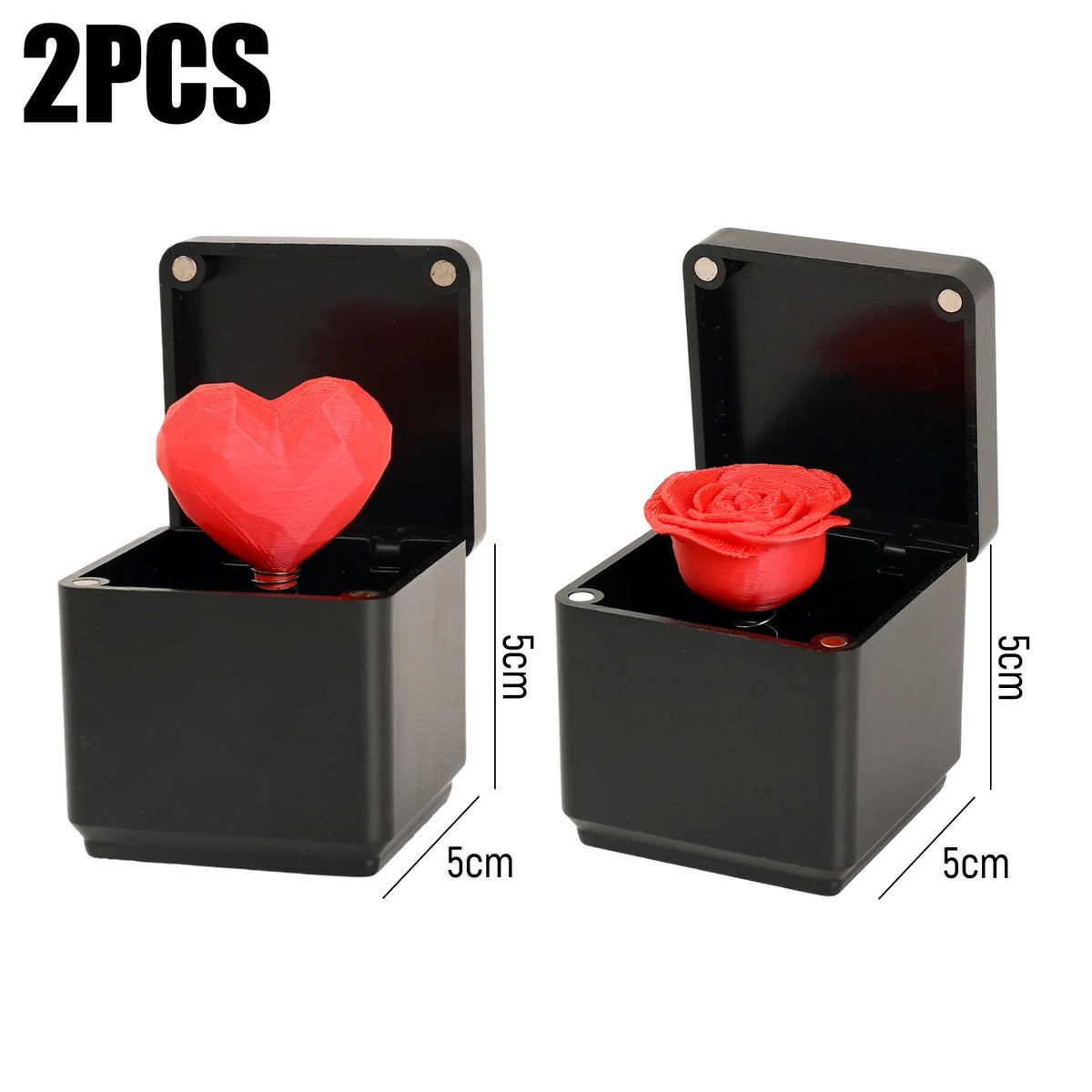 2/1PC Love Rose Pop Up Interesting Gift Box Valentine's Day Romantic Magnetic Gift Box Funny Creative Craft for Guest Home Decor Quake 2PCS-Mixed