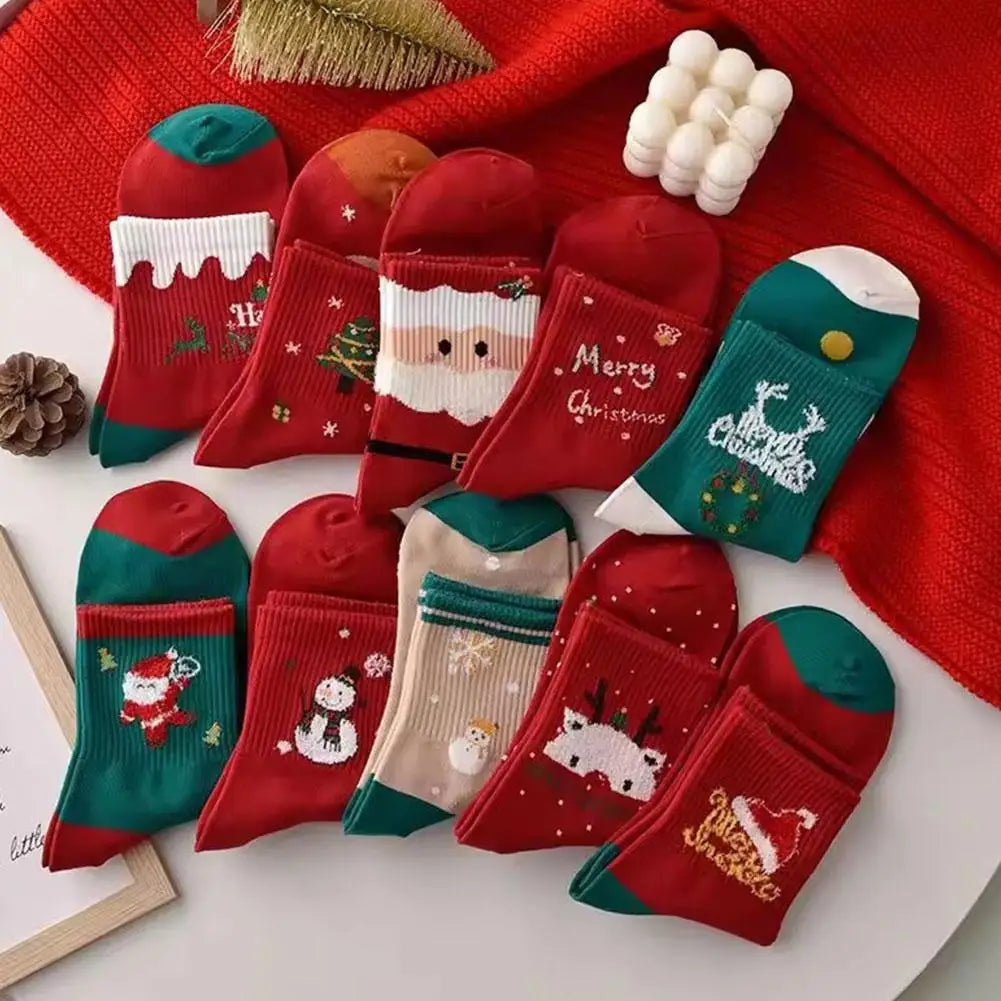 5 pairs animated Christmas sock ornaments Merry Christmas Gifts and Decorations for the Home Xmas Supplies for a Happy New Quake