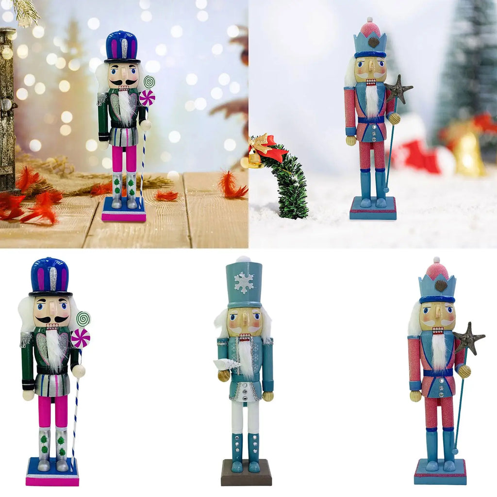 Christmas Nutcracker Figurine Collectibles Arts Crafts Christmas Gift Sculpture for Cabinet Festival Office Fireplace Bedroom Quake