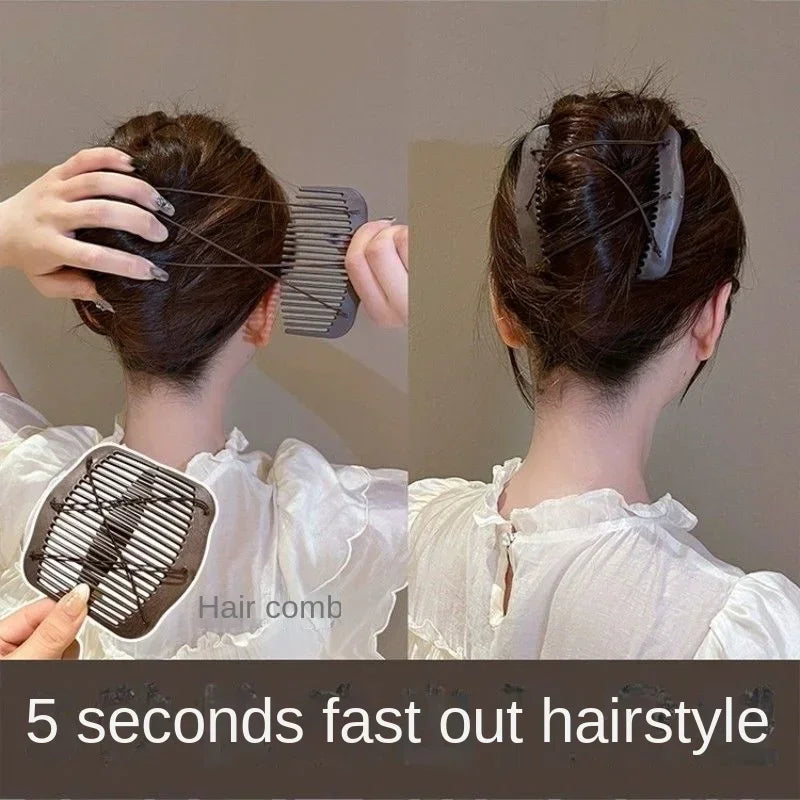Upgrade Hair Comb Clip Lazy Hair Styling Clips Braiders Flexible Stretchable Double Side Insert Combs Hairpins Hair Accessories Quake