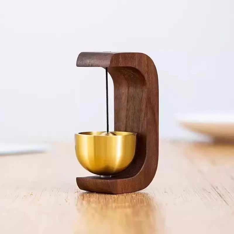 Magnetic Doorbell Chime Beech and Walnut Wood Brass Wind Chime Entry Door Decorative Metal Bell Gift Home Wall Ornament Quake