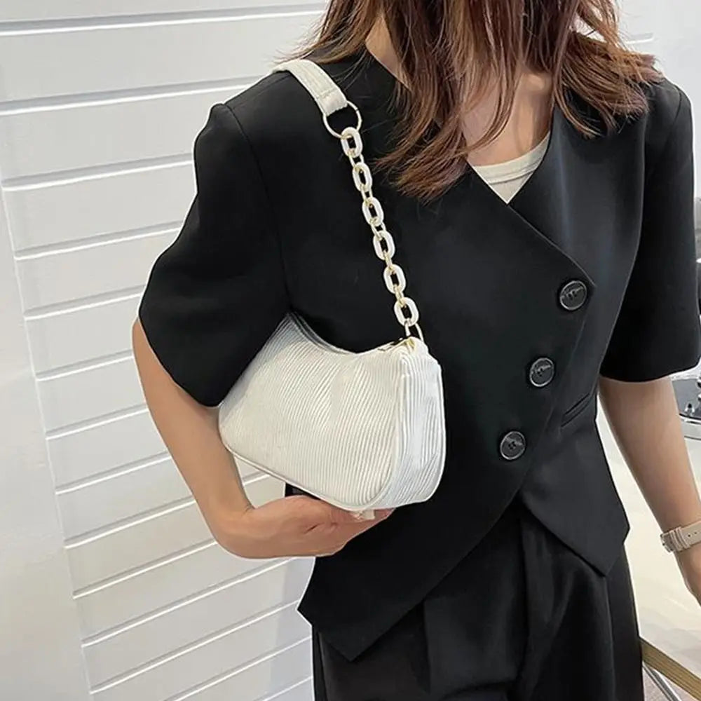 Fashion Vintage Handbags Women Autumn Winter Corduroy Underarm Bag Zipper Shoulder Small Bags Female Soft Casual Clutch Handbag Quake