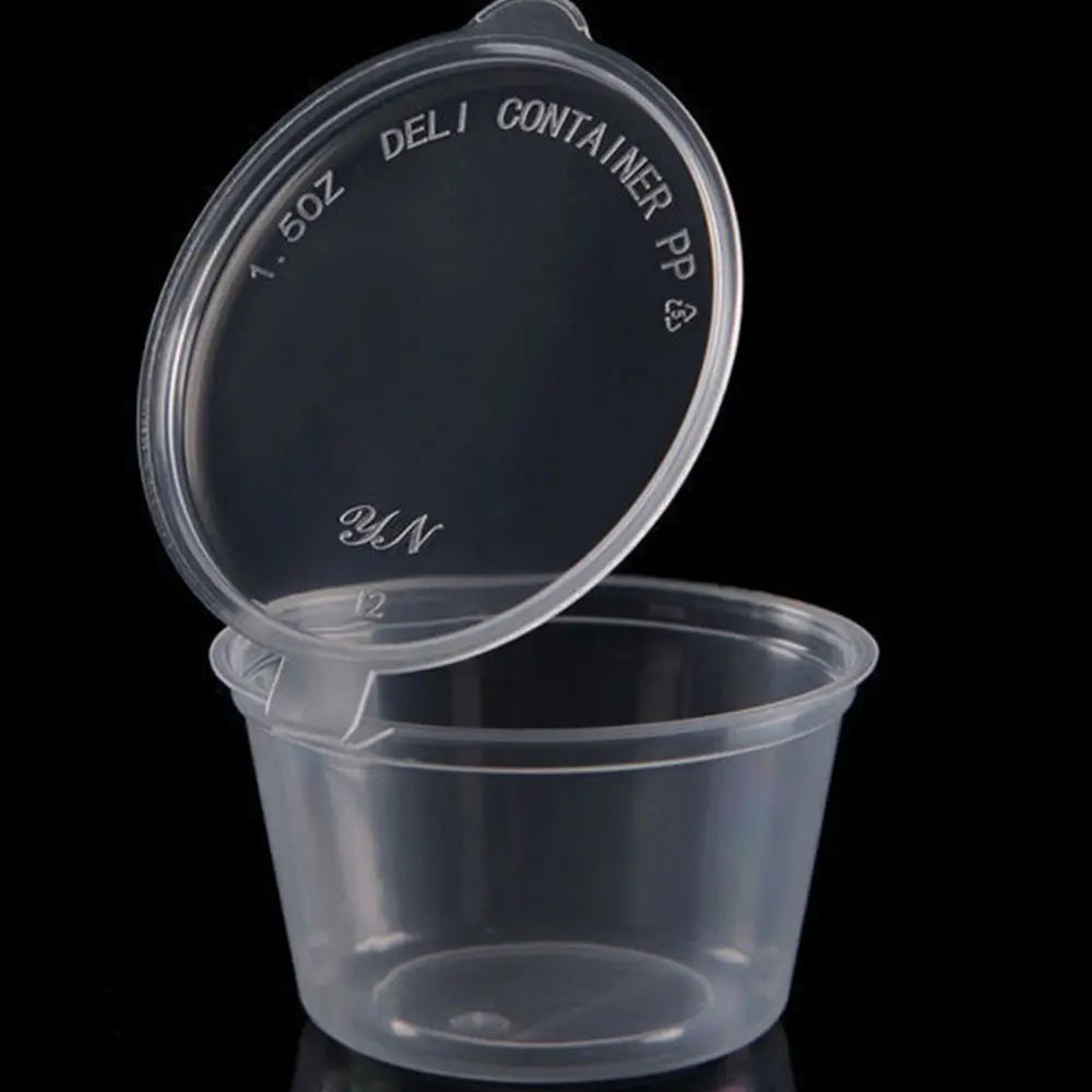50pcs Sealed and Leak-proof Disposable Sauce Cup Sauce Cup Containers with Hinged Lids Portable Sauce Box Reusable Quake