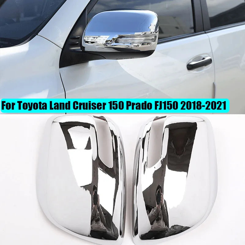 For Toyota Land Cruiser 150 Prado FJ150 2018 2019 2020 2021 Chrome Side Door Rearview Mirror Cover Cap Trim Frame ABS Car Parts Quake Default Title