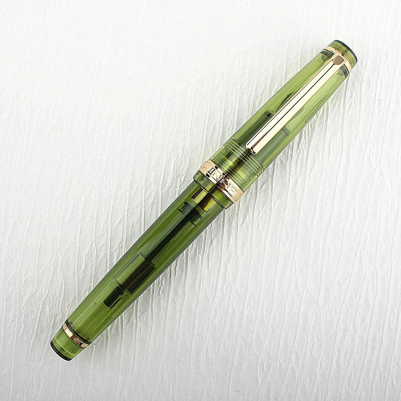 Jinhao 82 Fountain Pen Acrylic EF/F/M/Bent Nib Golden Trim with Converter Writing Pen Quake 82-7 EF 0.38MM