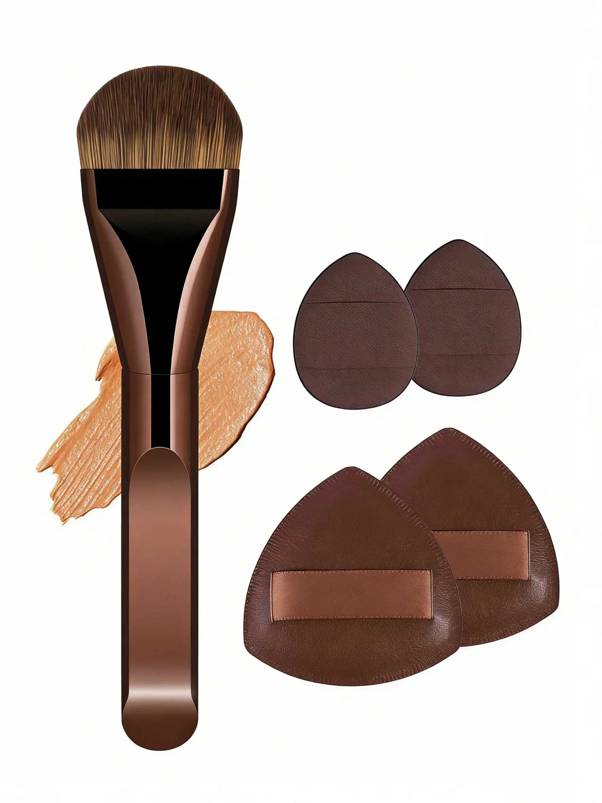 5pcs Makeup Brush Foundation Brush Facial Mask Brush,Concealer Brush, Makeup Tools With Soft Fiber For Easy To Carrying Quake