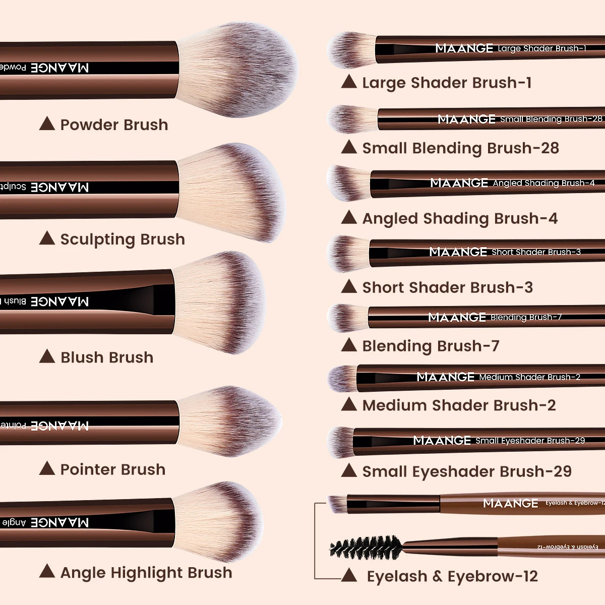 13pcs Makeup Brush Set Foundation Concealer Powder Eyeshadow Blush Brush Kabuki Blending Cosmetic Makeup Beauty Tool for Face Quake