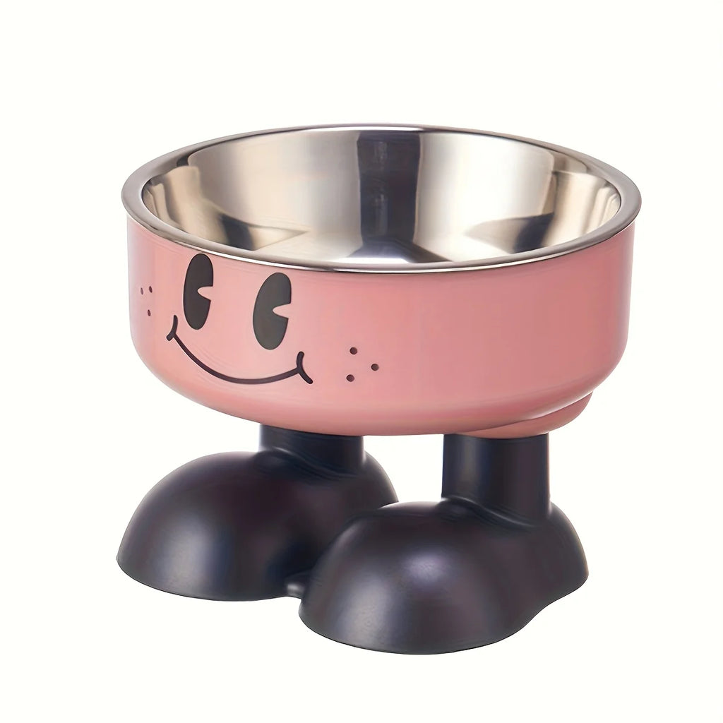 Elevated Dog Cat Bowl Stainless steel Food Water Bowls Raised No Spill Pet Feeder bowl for Puppy Small Medium Large Dogs Cats Quake Pink