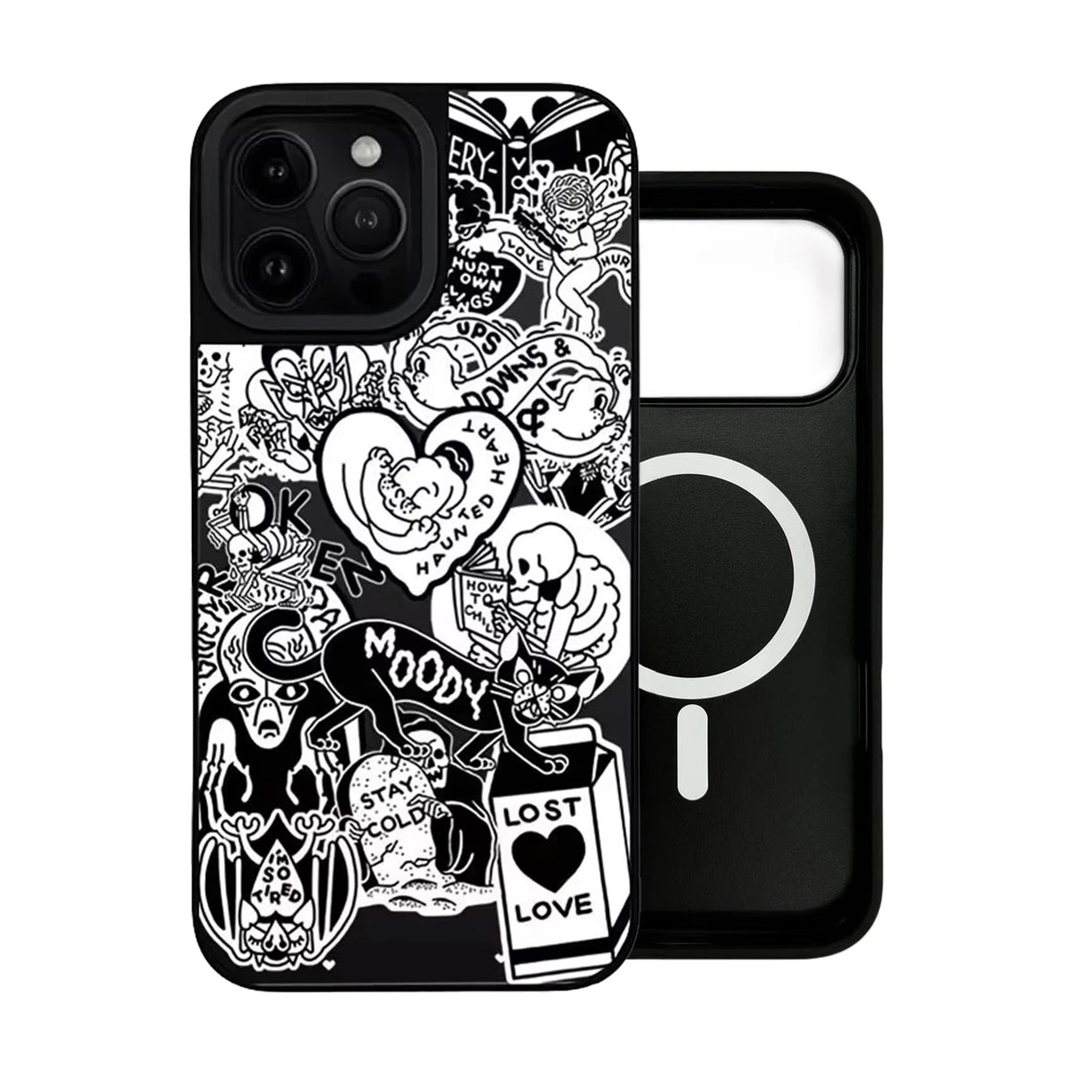 Stay Cold Skeleton Pattern Mirror Surface Magnetic Phone Case Cover for IPhone 13 14 15 16 17 18 Pro Max Case Quake mirror (MagSafe) 2 iPhone 12 Pro Max