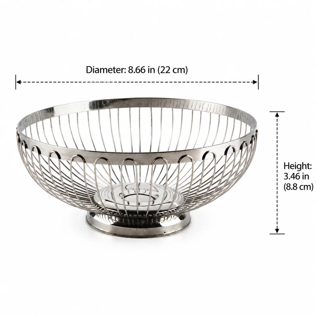 Stainless Steel Fruit Basket, Round Draining Colander for Kitchen Counter Quake