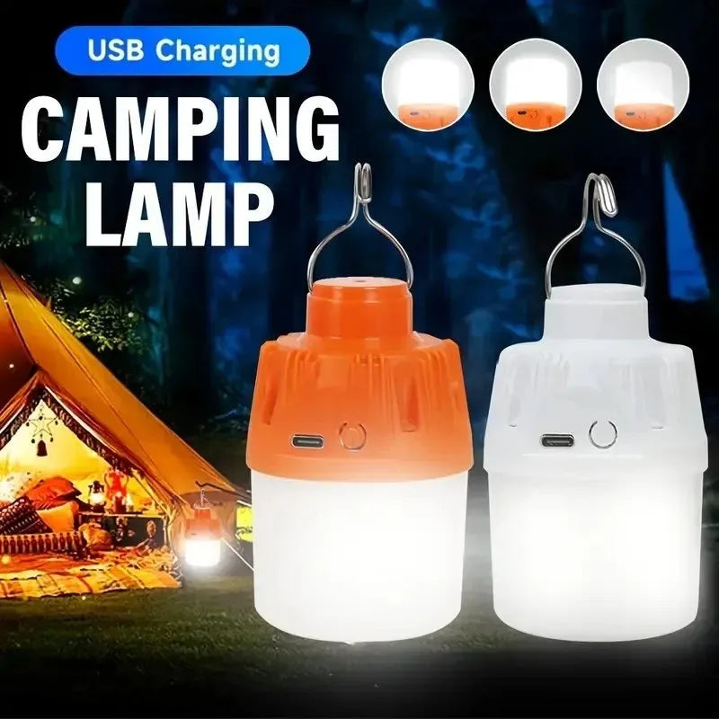 2/1PCS Outdoor Camping LED Lamp USB Rechargeable Emergency Lantern Portable Small LED Light Bulbs 3 Lighting Modes Night Lights Quake