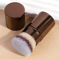 1pcs Retractable Blush Brush Kabuki Foundation Brush Soft Fluffy Powder Contour Makeup Brushes Portable Makeup Tools Quake Coffee Brown