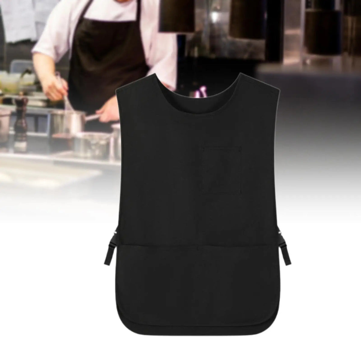 Cobbler Apron Oilproof Waterproof Apron Hairstylist Apron Sleeveless Apron for Art Working Restaurant Crafting Apron Nail Beauty Quake Black