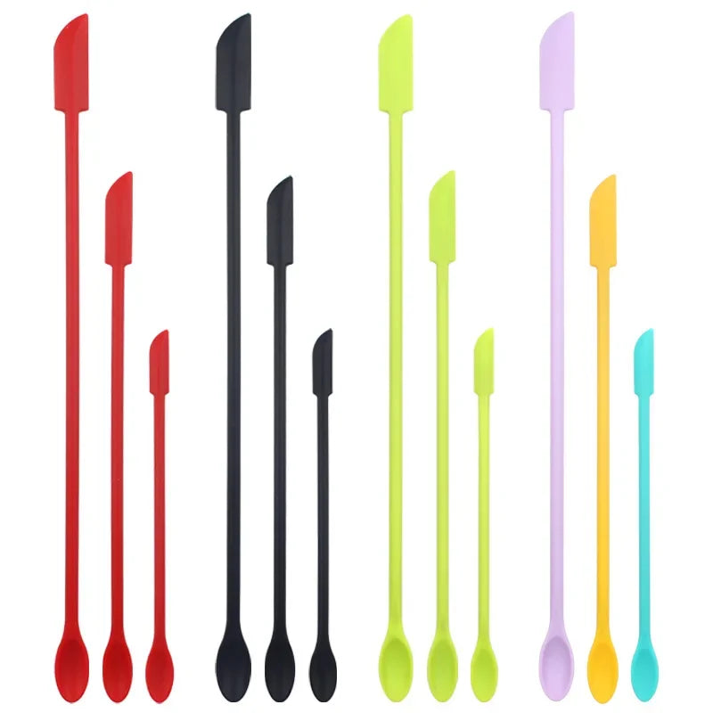 3pcs Silicone Double-head Scraper Cosmetic Face Cream Jam Deep Bottle Scraper Mini Spatula Set Women Professional Makeup Tools Quake