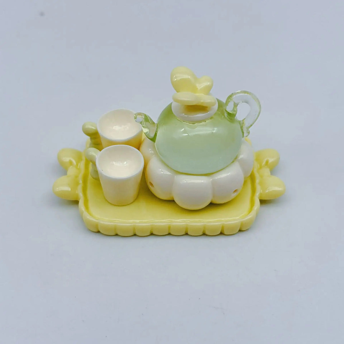 3Sets Simulation Teapot Teacup Resin Ornament For Dollhouse Kitchen Decor DIY Play Toys Micro Landscape Crafts Accessories Quake