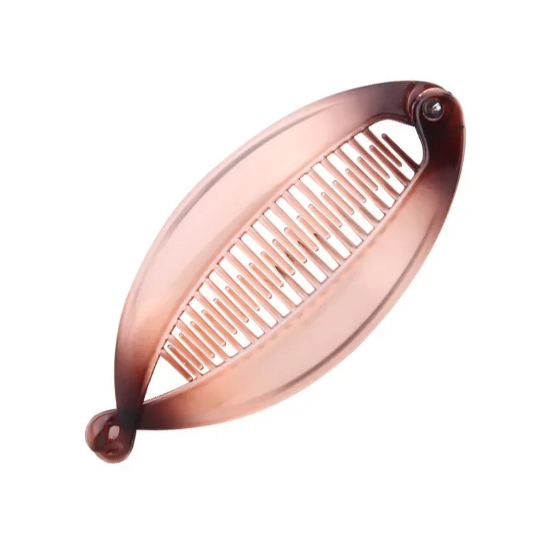 New Fashion Banana Shape Hair Clip Gradient Color Fish Clip Hairpins Hair Accessories for Women Hair Clip Clamp DIY Accessories Quake coffee