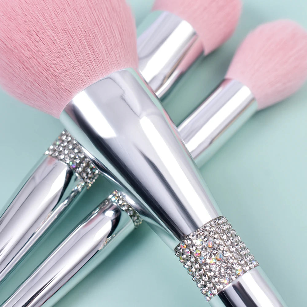 New 11 Pcs/set Diamond Makeup Brushes Set Powder Foundation Blush Contour Eyeshadow Brow Lashes Cosmetic Brushes Beauty Tools Quake