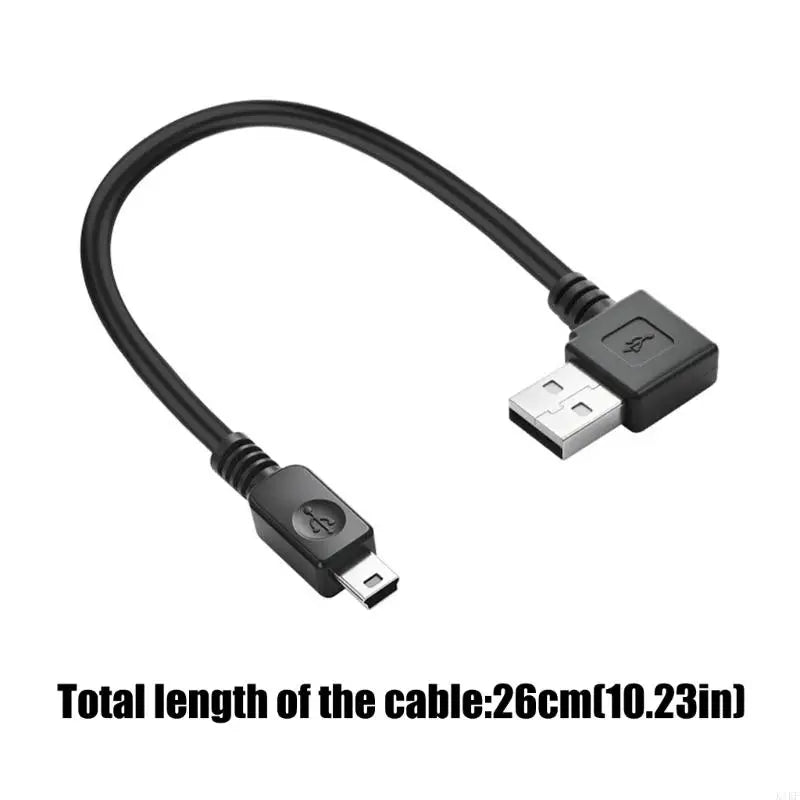 Older Mini USB Device Power Cable with USB-A End, 26 Black PVC Cable for Space Saving Desk Side and Close K1KF Quake