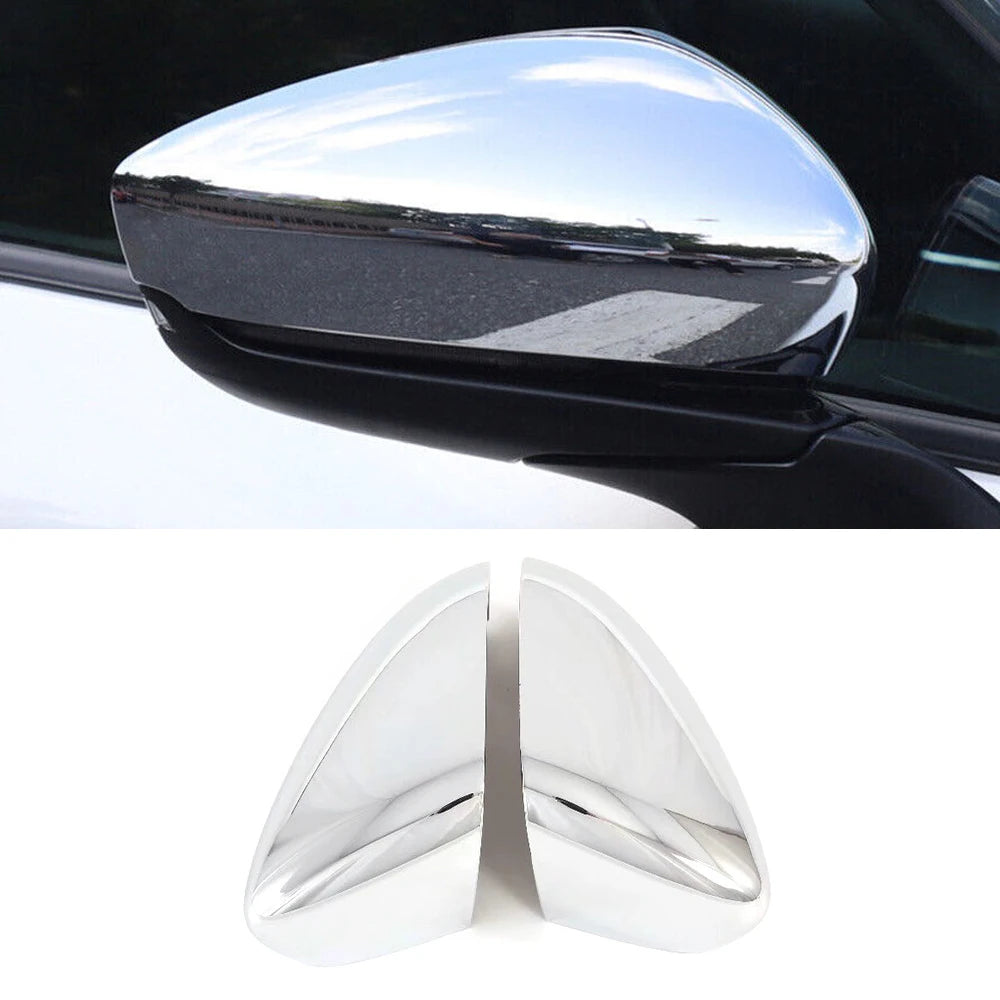For Mazda 3 Axela 2019 2020 2021 2022 2023 Car Rearview Side Mirror Cover Wing Cap Exterior Door Case Trim Carbon Fiber Look Quake No Horn Silver