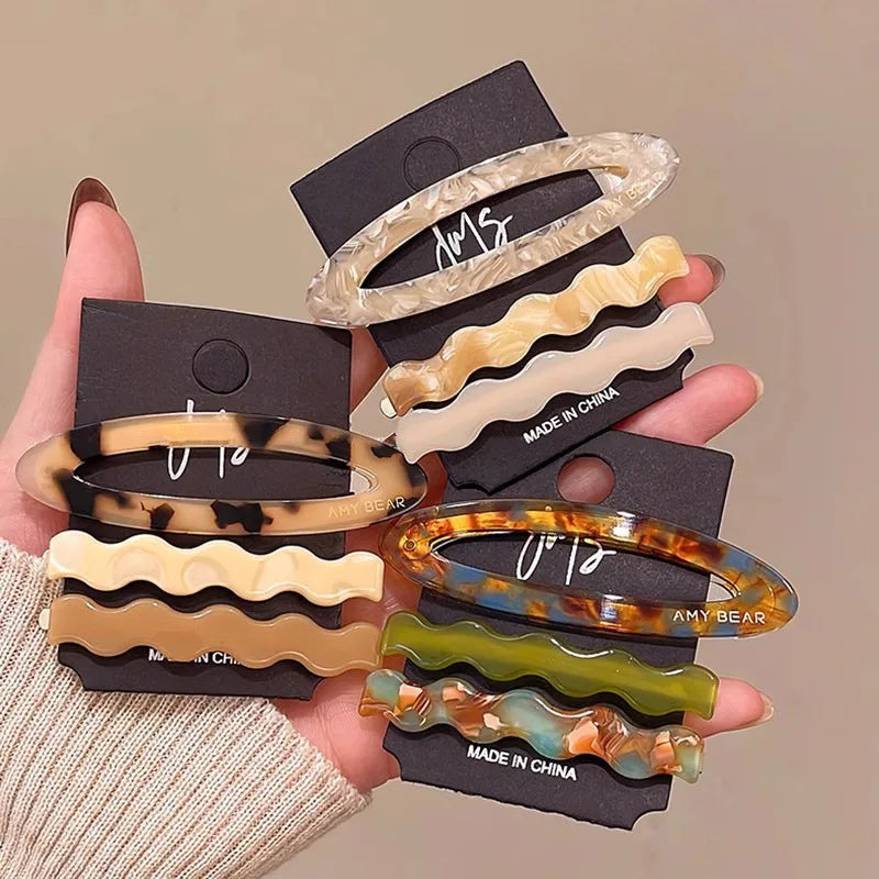 3pcs/set Acetate Hair Side Clips for Women Girls New High-end Forehead Bangs Straight Clip Bangs Clip BB Clips Hair Accessories Quake
