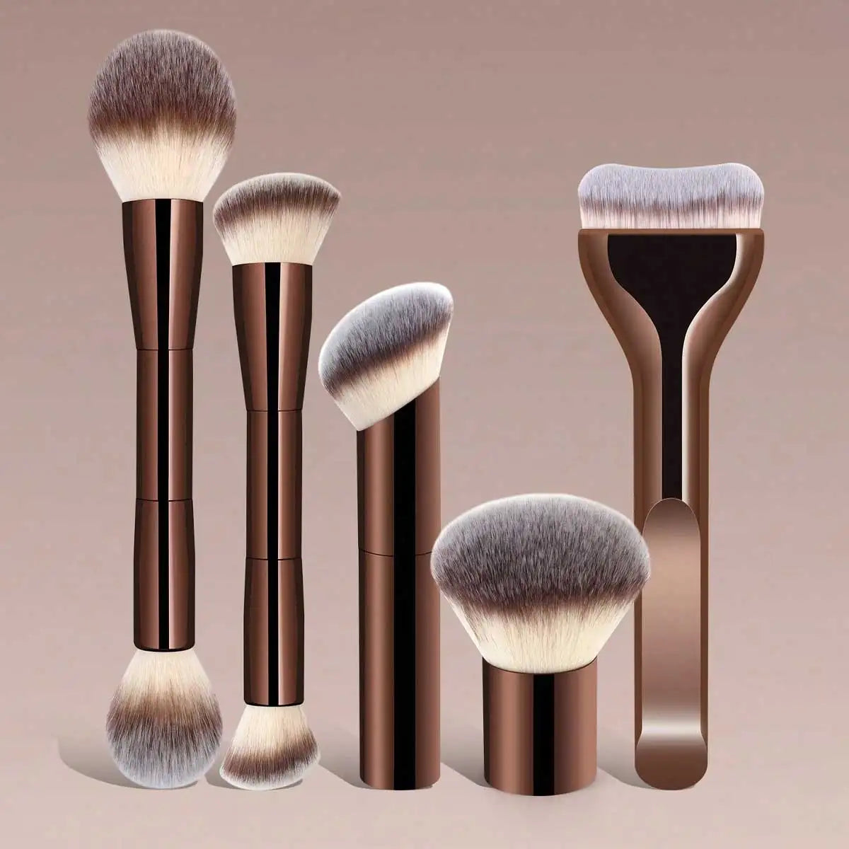 4/5/6/10/18pcs Professional Makeup Brush Set, Portable Travel Makeup Brushes, Dual-Ended Multifunctional Makeup Tools Set Quake 5pcs Makeup Brushes