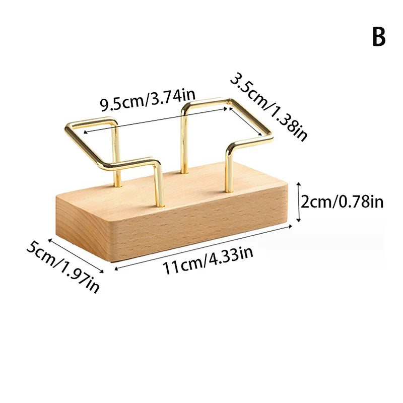 1Pcs Wooden Business Card Holder Organizer Office Desk Display Stand Tabletop Home Storage Accessories Quake B2