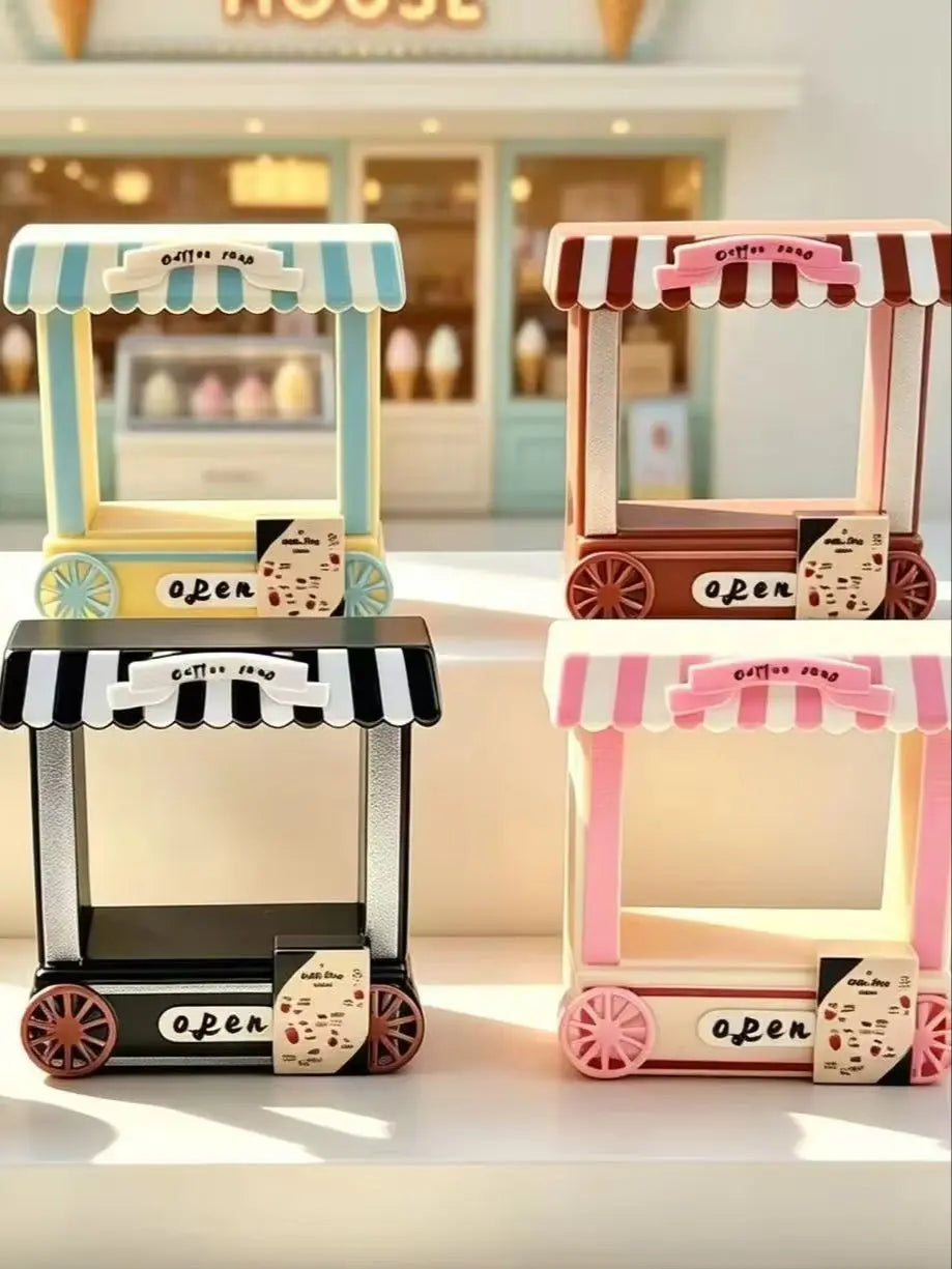 10Pcs Cute Dollhouse Miniature Wooden Coffee Van Model Furniture Accessory Resin For Doll House Decor Scene Prop Kids Toys Gift Quake