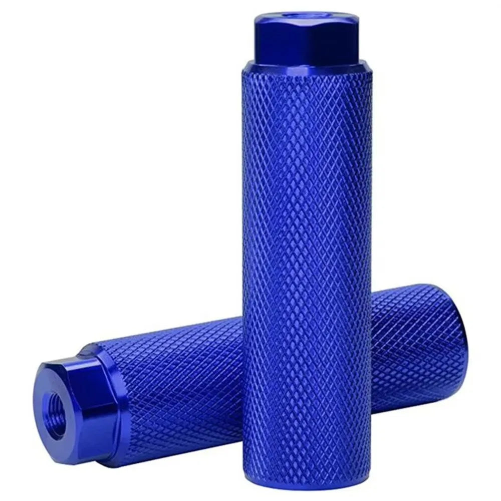 2Pcs Durable Anti-Slip Bike Pegs Aluminum Alloy Lightweight Bicycle Foot Pegs Cycling Parts Bicycle Accessories Fit 3/8 Inch Quake Blue