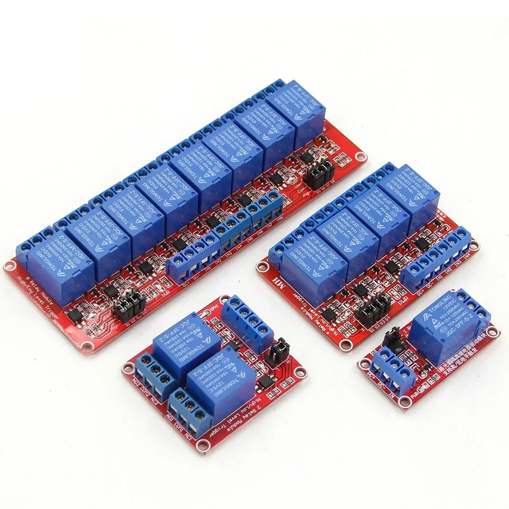 5V 12V 24V Relay Module Board 1 2 6 4 8 Channel Shield with Optocoupler Support High and Low Level Trigger for Arduino Quake