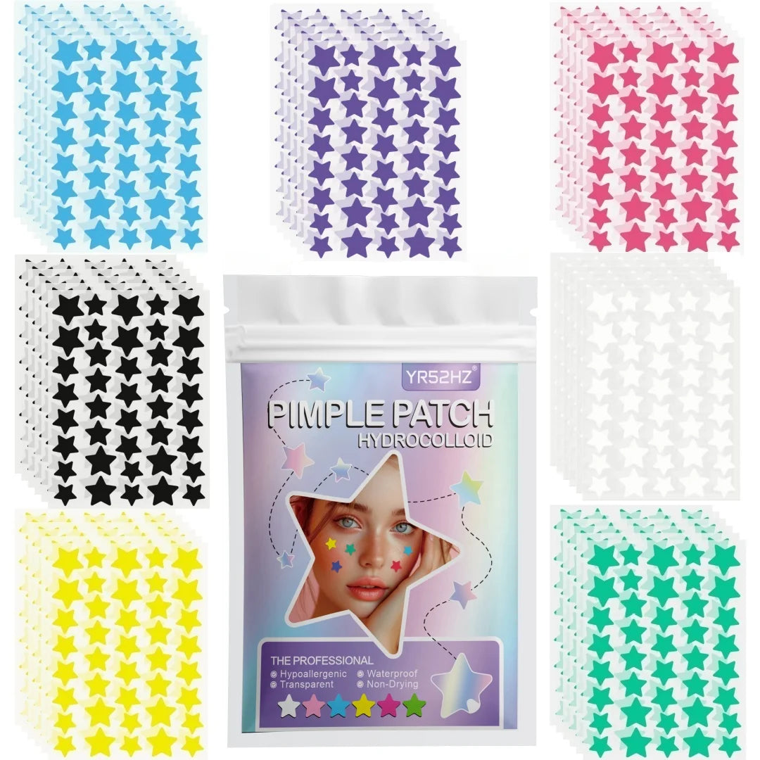 280/1120/1680pcs of multi-color star acne patches, facial acne patches, concealer acne patches, and pimples patches, ultra-thin Quake MULTI 280pcs