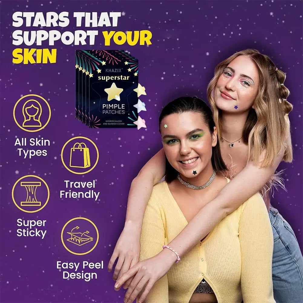 Colorful Stars Pimple Patches, 240/280PCS Cute Acne Blemishes Covering Stickers Invisible Hydrocolloid Acne Patch Zit Stickers Quake