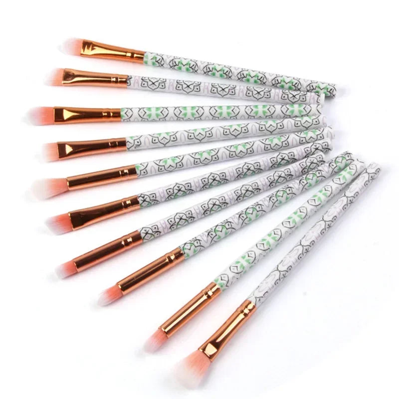 10Pcs/Lot Makeup Brushes Eyeshadow Eyebrow Fine Lines Depict Patterns Lip Professional Eye Part Makeup Brush Set Quake