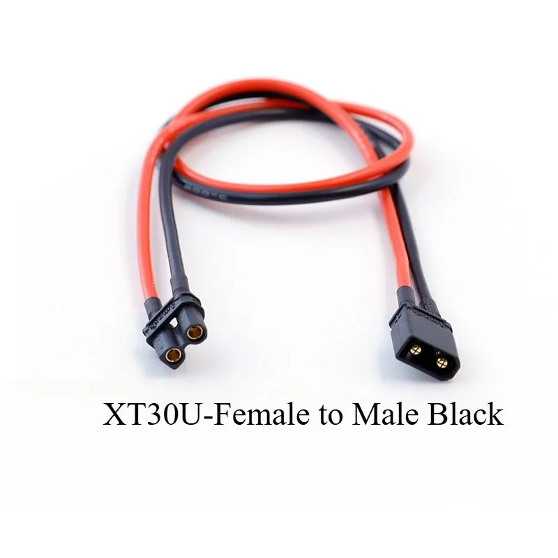 Yellow/Black XT30 to XT30/JST Connector Adapter Male/Female Plug for RC Quadcopter CineLog Drone Part 14AWG Silicone Wire Cable Quake XT30U-F to M Black 5PCS 0.6M