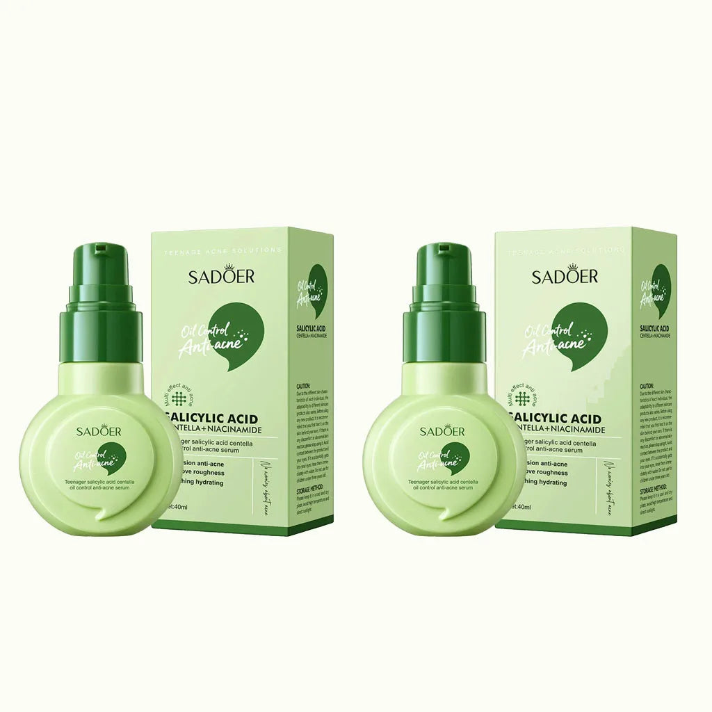 Salicylic Acid Anti-Acne Serum with Centella & Niacinamide – Pore Refining, Oil Control & Hydrating Facial Essence for Smooth Sk Quake 2PCS