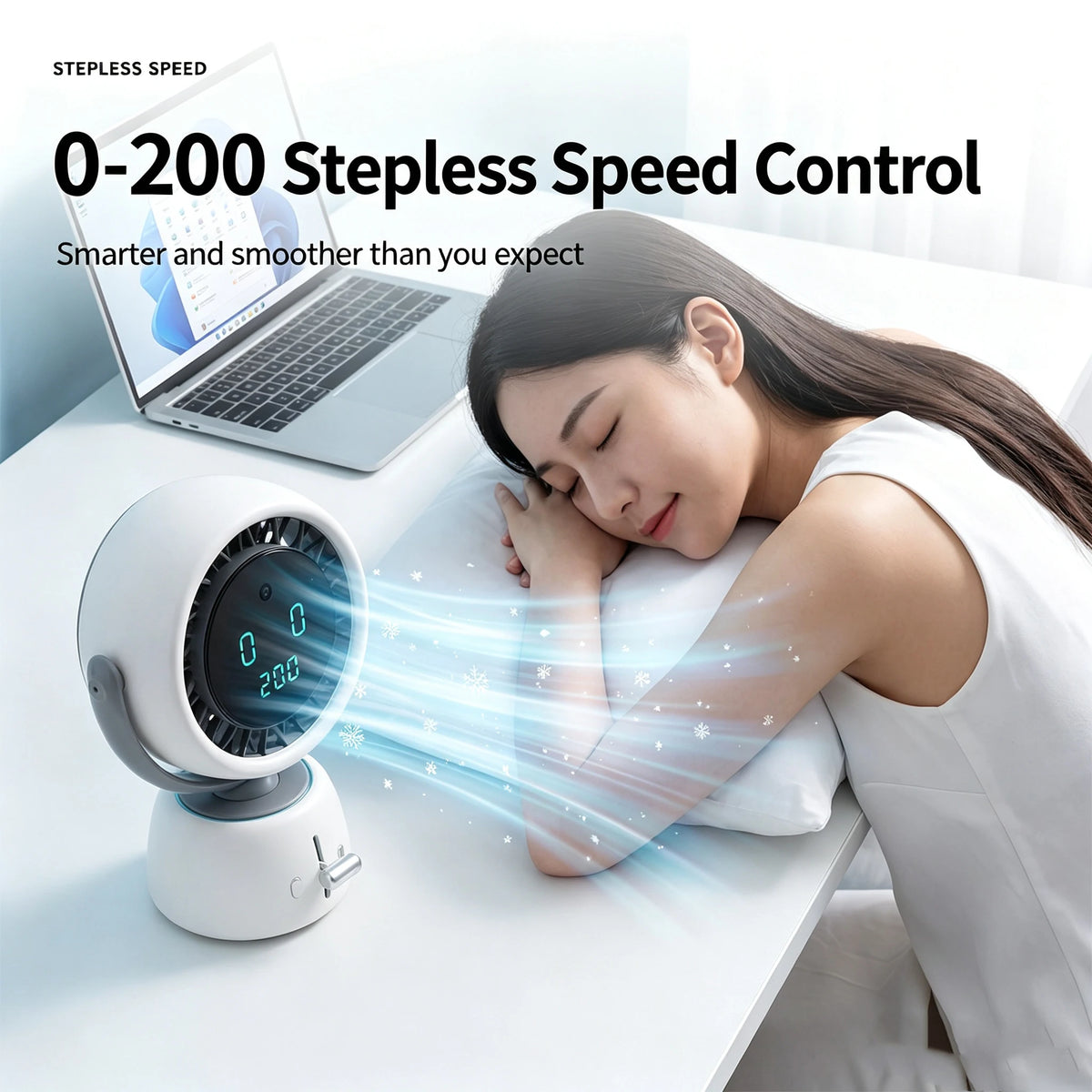 AI Face Tracking Mini Fan Smart Digital Display Portable Personal Cooling Fan for Outdoor Travel Quake