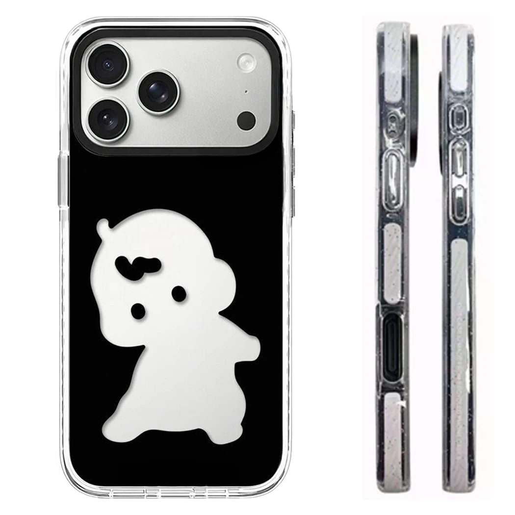 6090674 White Border Magnetic Phone Case Cover for IPhone 13 14 15 16 17 18 Pro Max Case Quake