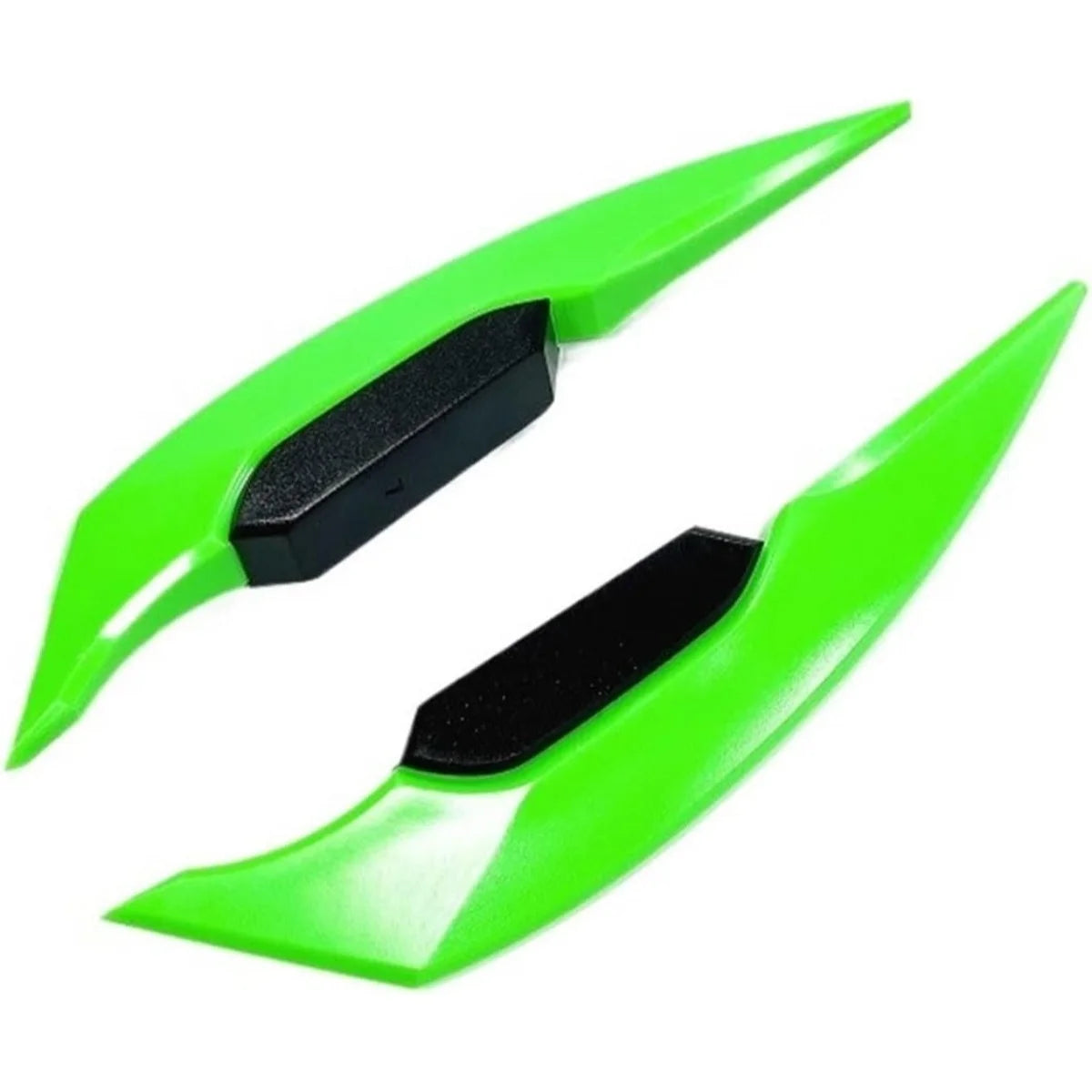 2pcs Universal Refit Motorcycle Winglet Aerodynamic Spoiler Dynamic Wing Decoration Sticker For Motorcycles E-bikes Scooters Quake green