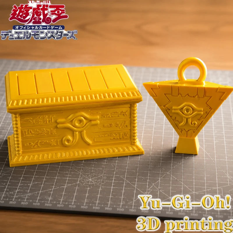 New Hot Yu-Gi-Oh Millennium Puzzle Gold Sarcophagus 3D Printed Desktop Decor Card Storage Box Creative Gift Toy for Anime Fans Quake