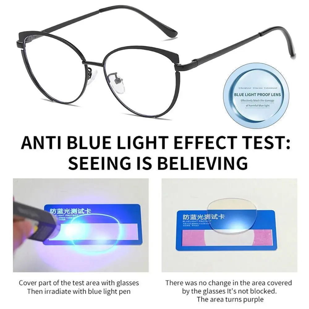 Blue Light Blocking Glasses for Women Fashion Cat Eye Eyeglasses Optical Anti Blue Ray Spectacle Eye Protection Computer Eyewear Quake