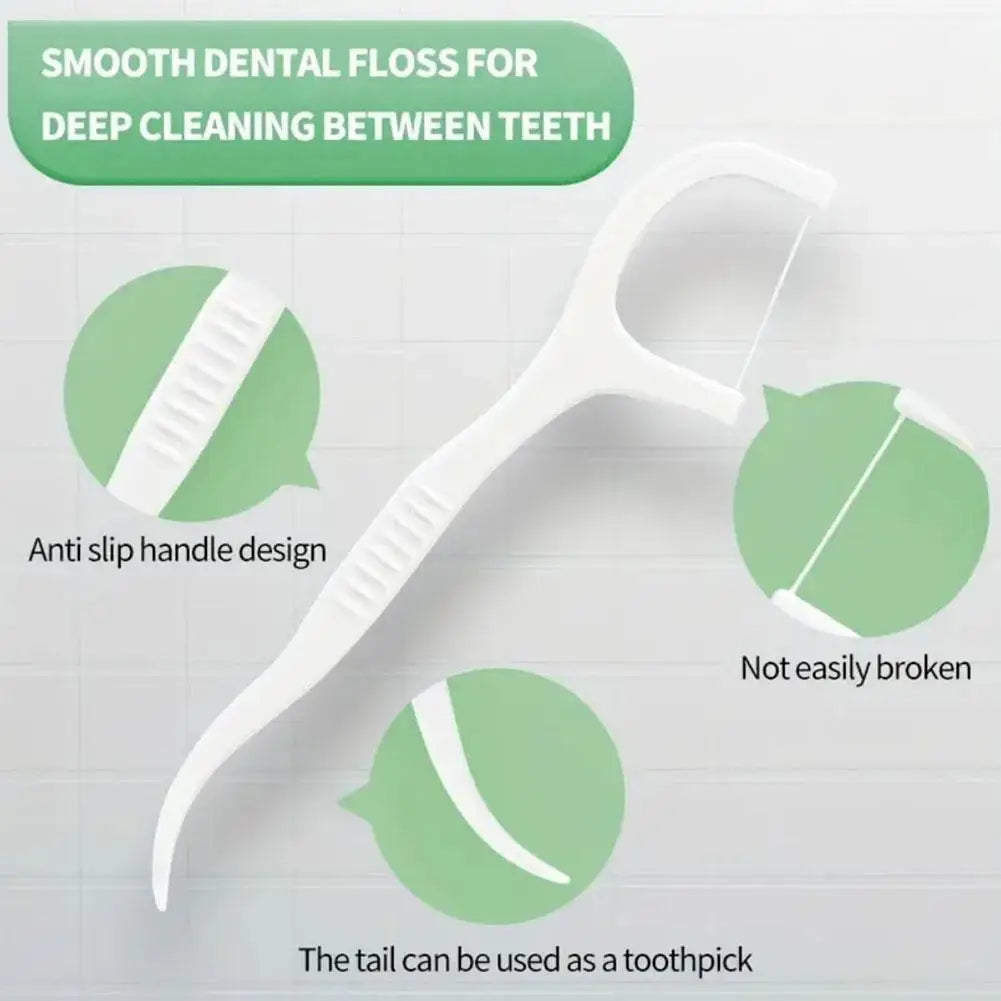 Mint dental floss stick - home portable disposable care dental floss stick - oral care - deep cleaning - interdental cleaning Quake