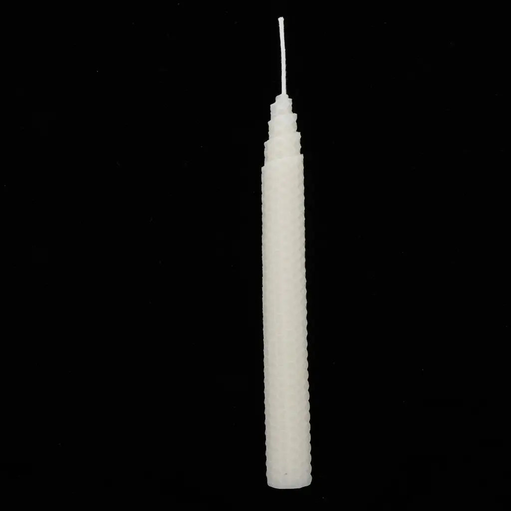 Handmade Beeswax Candles Sootless Dripless Taper Candle Wax for Candle Holder Ceremony Table Wedding Decor Quake White