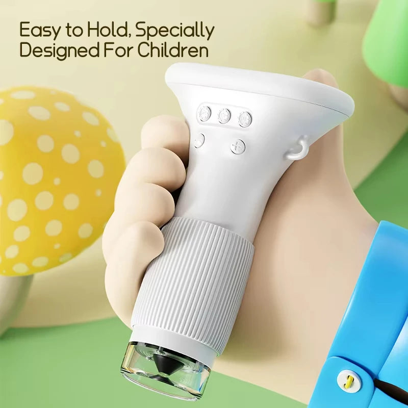Kids Microscope 1000x Magnifier Microscope 200 Megapixels With LED Photo Video Function Educational Toys Science For Children Quake