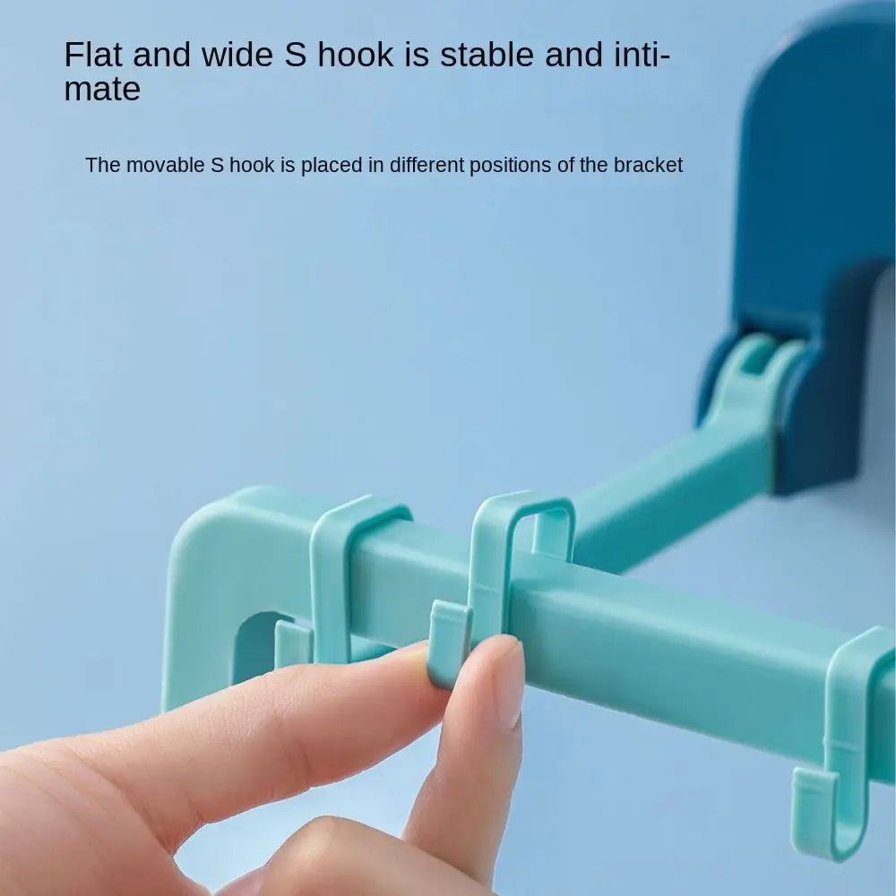 Portable Foldable Washbasin Storage Rack Wall-mounted Basin Bracket without Drilling Home Bathroom Storage Hook Quake
